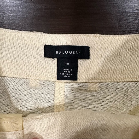 Halogen Bermuda Shorts Butter Yellow Size Medium Linen Blend NWT - Picture 7 of 11